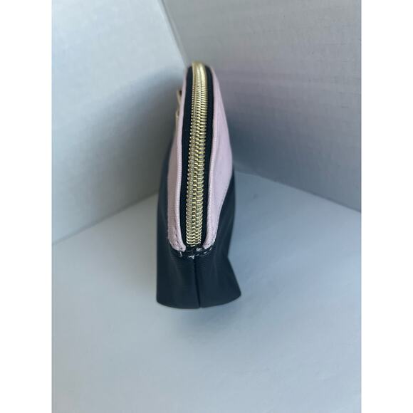 NEW Victoria’s Secret Pink Black and Gold Zippered Vegan Cosmetic Bag Puuch - Picture 2 of 8